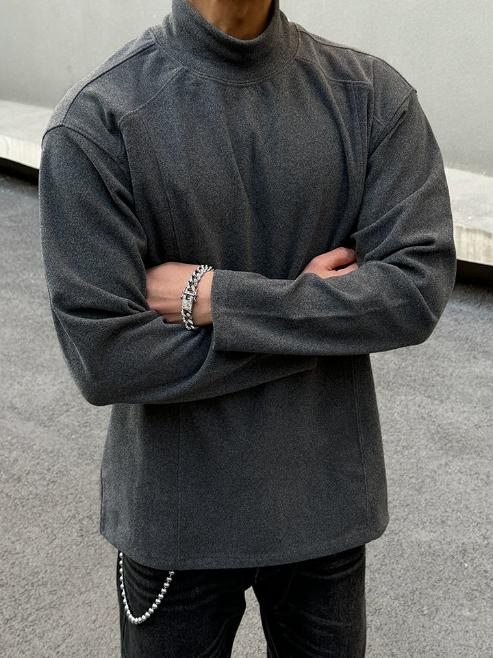 Maglione a collo alto caldo con maniche lunghe 