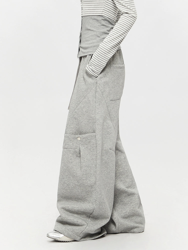 Pantalones de chándal casuales anchos y rectos 