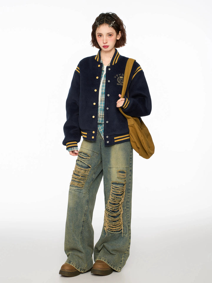 Baseball Varsity Jacket Loose Fit