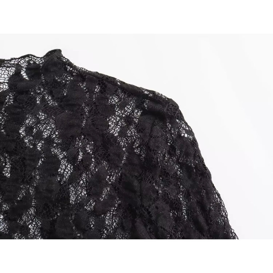 Lace Bodysuit and Flared Pants