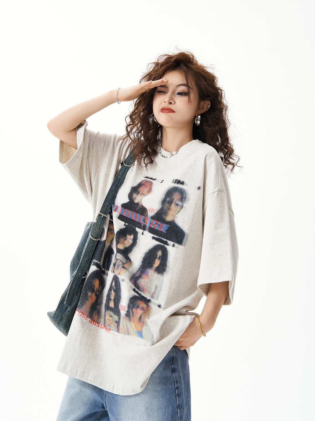 T-shirt à manches courtes avec imprimé graphique rétro 