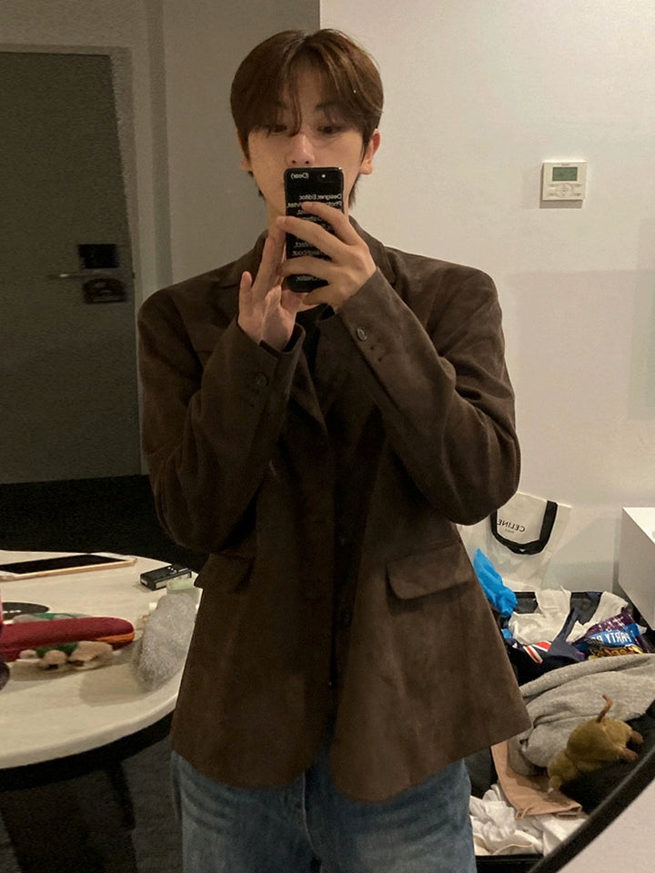 Veste de costume décontractée à coupe ample avec col 