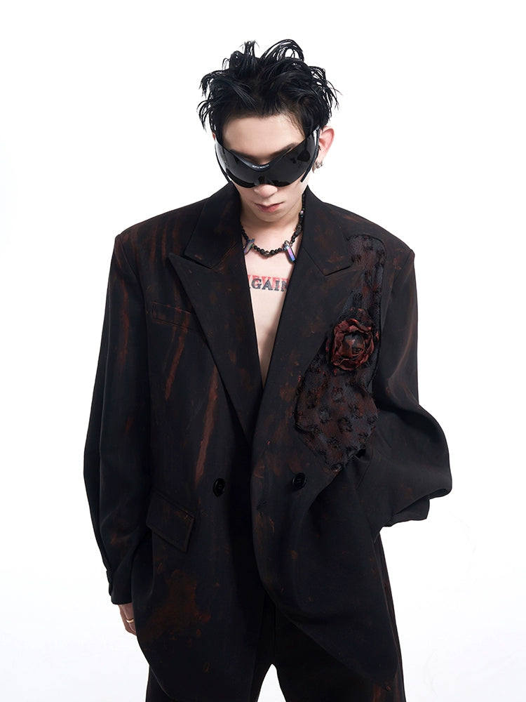 Hand-Graffiti Oversized Jacket and Pants