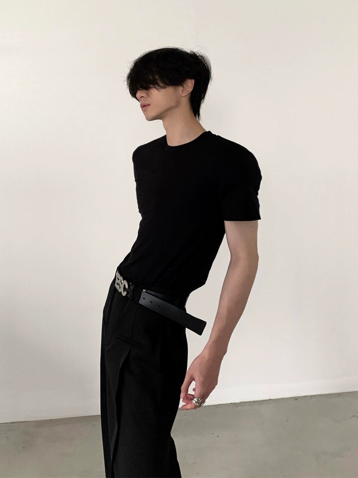 スリムフィットアイスシルクショートスリーブシャツ 