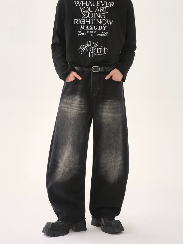 Lässige Jeans mit weitem Bein 