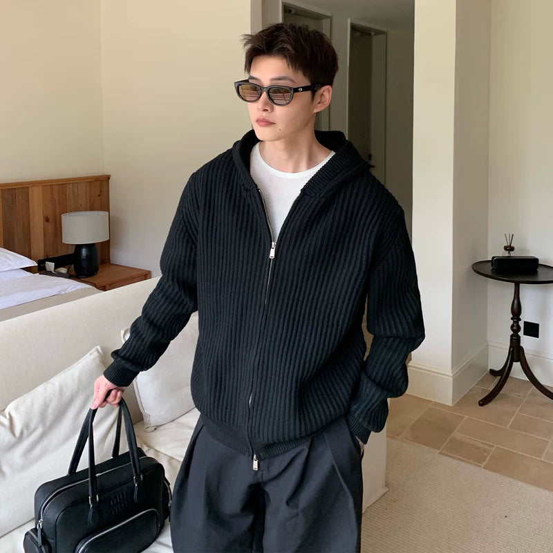 Gekapt Brei Zip Cardigan Trui Jas 