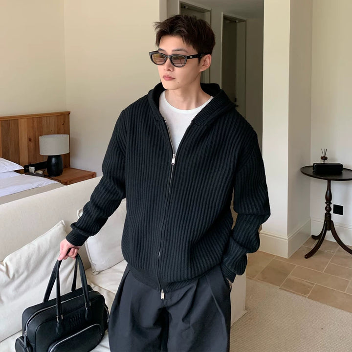 Gekapt Brei Zip Cardigan Trui Jas 