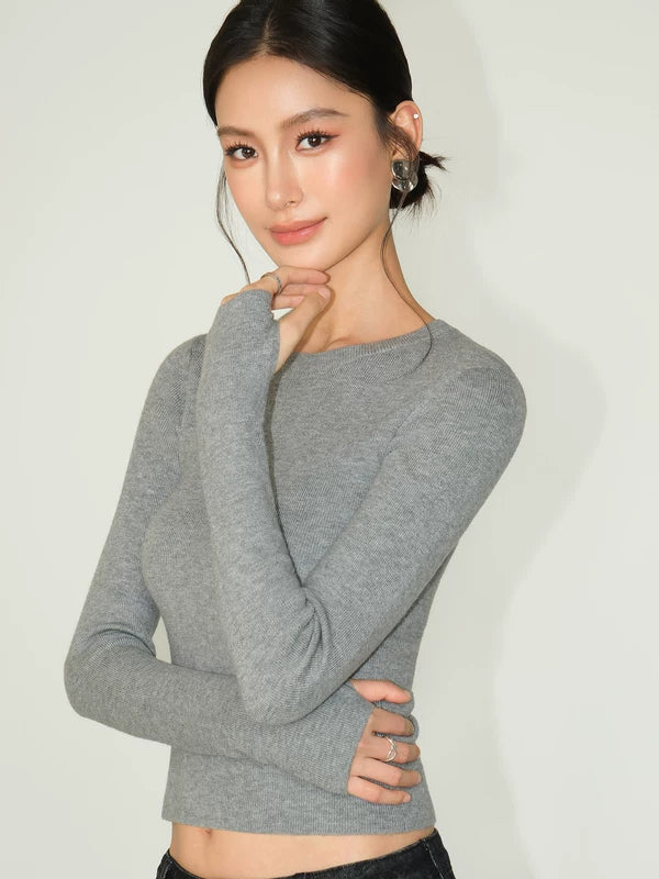 Maglione a girocollo con maniche lunghe 