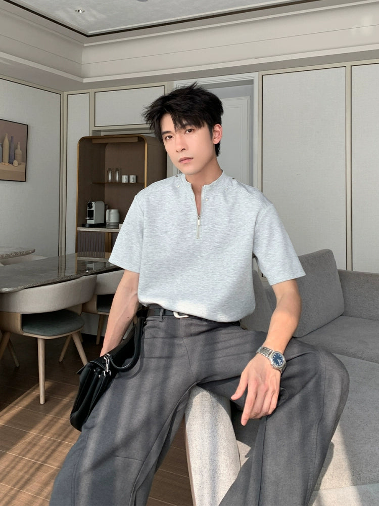 Half-Zip Short Sleeve Polo Shirt