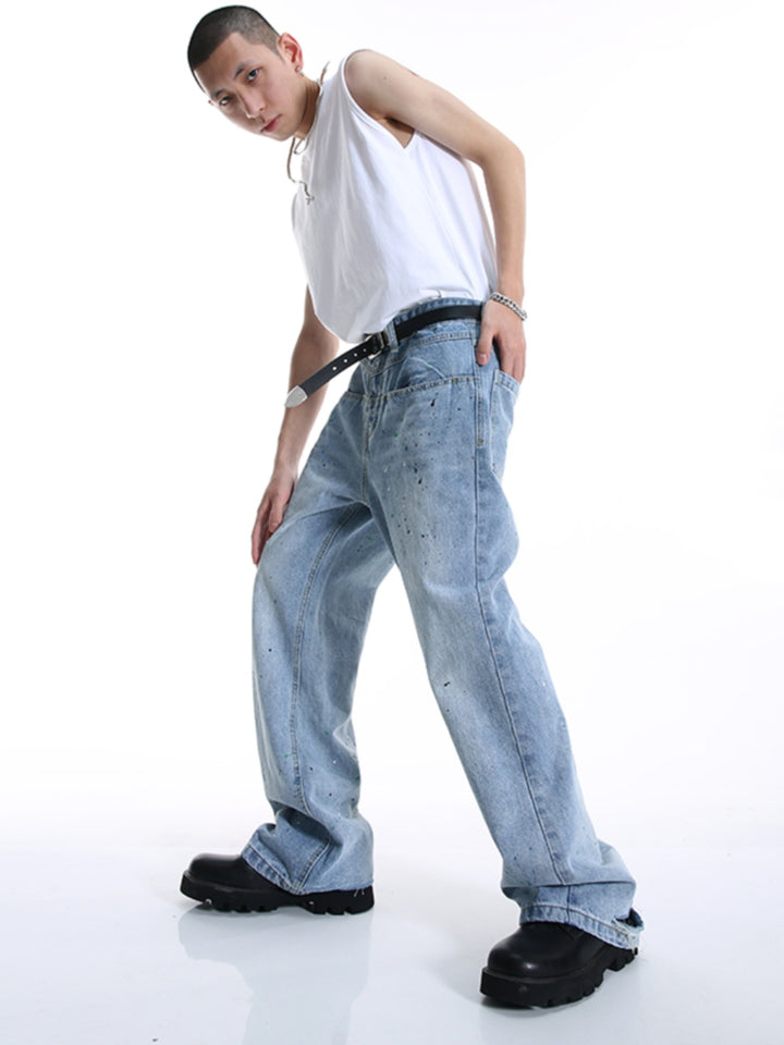 Vertical Pocket Mid-Waist Flared Pants