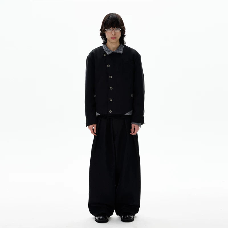 Knitted Patchwork Cotton Short Jacket