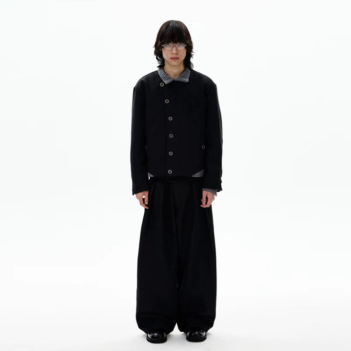 Knitted Patchwork Cotton Short Jacket