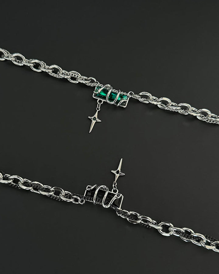 Snake Pendant Titanium Steel Chain Necklace