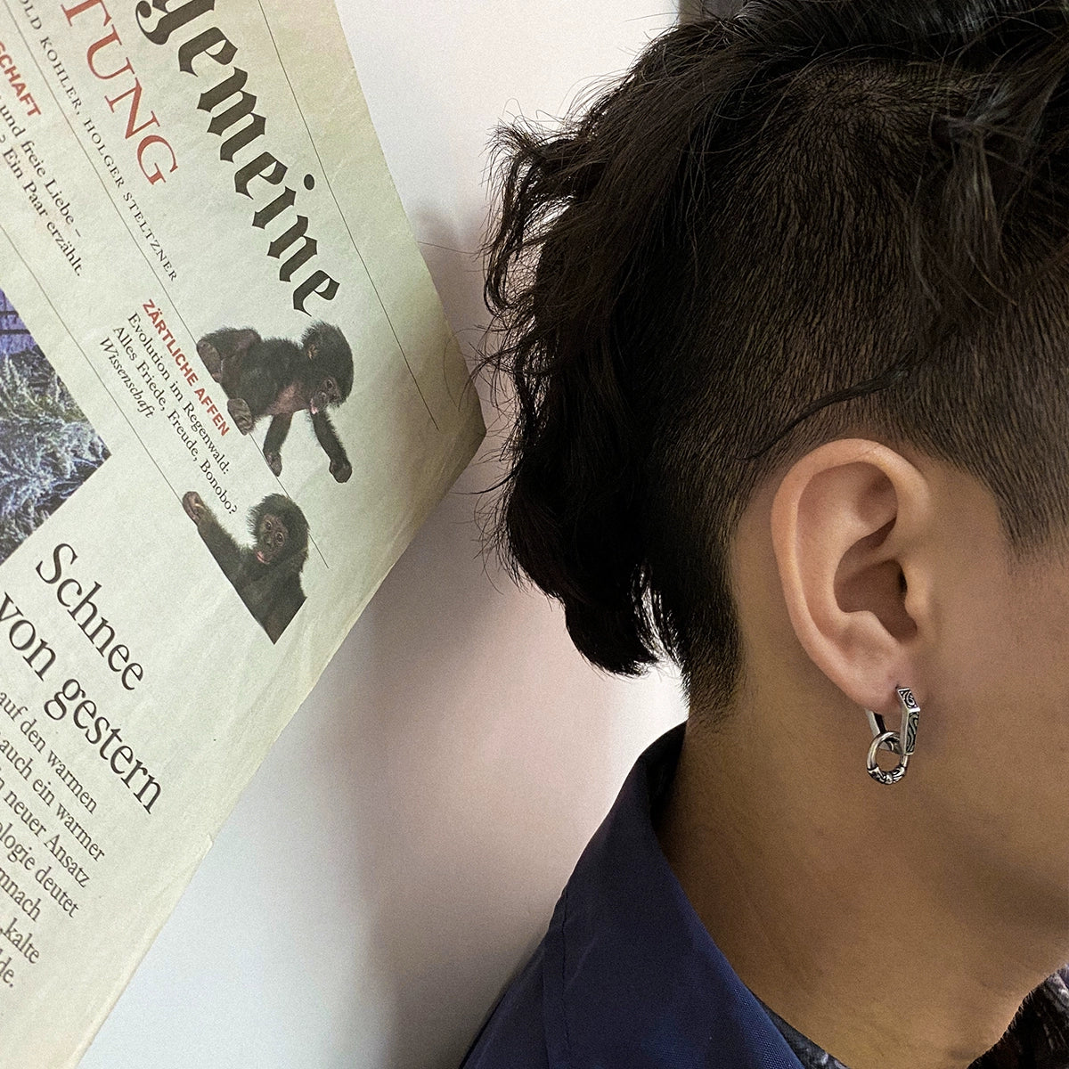 Titanium Steel Punk Hoop Earrings