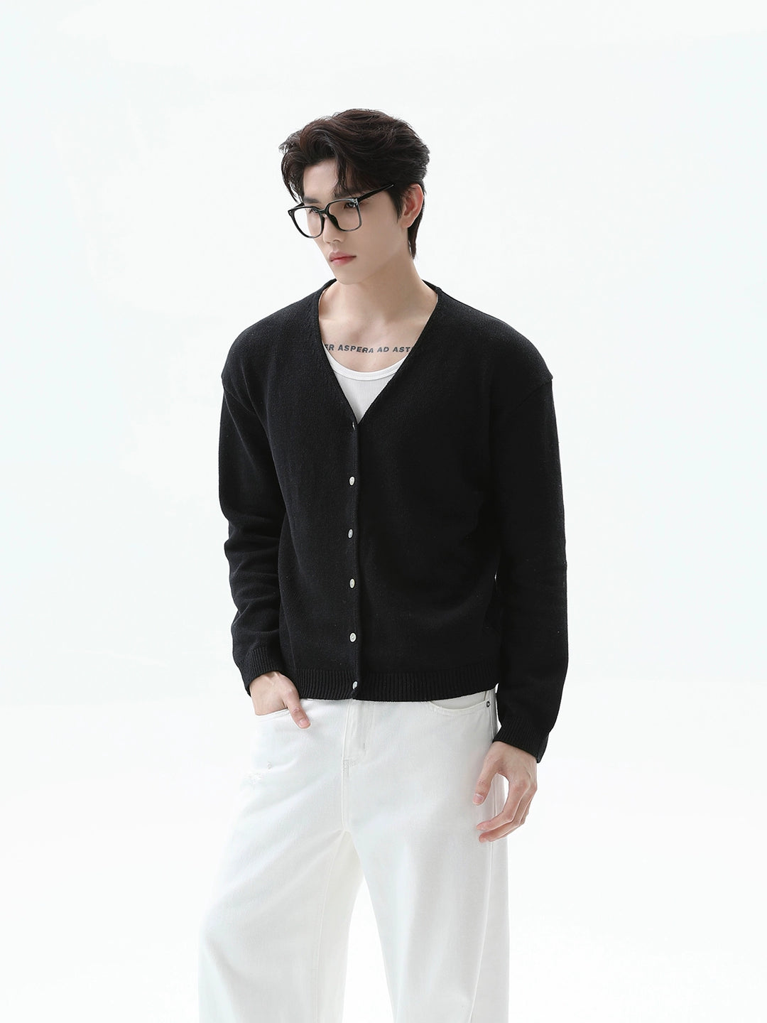 Linen Knit V-Neck Cardigan