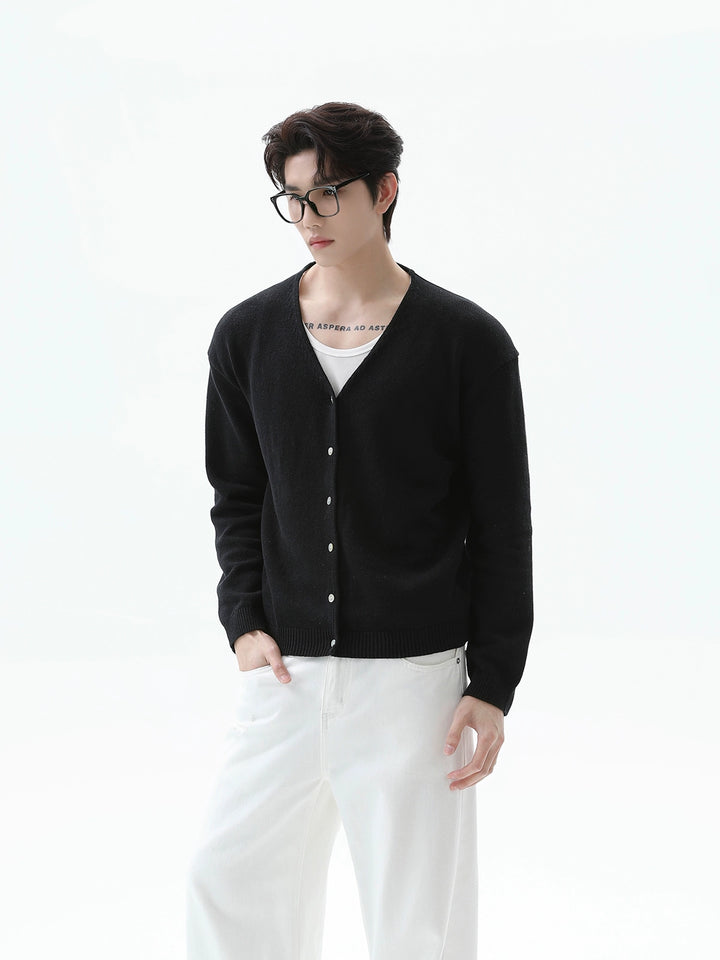 Linen Knit V-Neck Cardigan