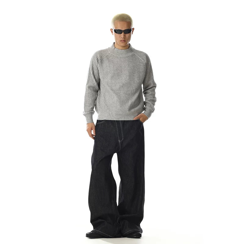 Maglione aderente a coste 