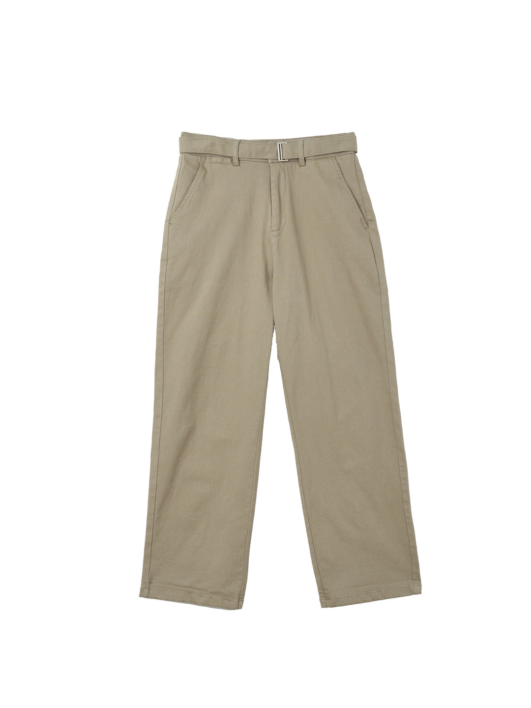 Pantalones rectos relajados de sarga de algodón lavado 