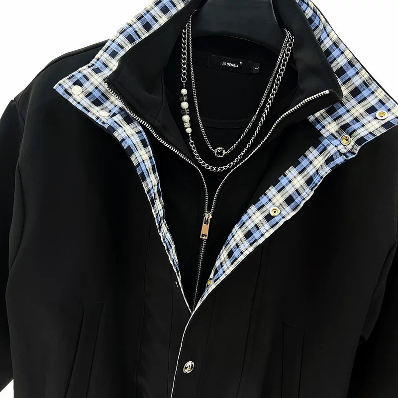 Plaid Patchwork Quilted Jacket