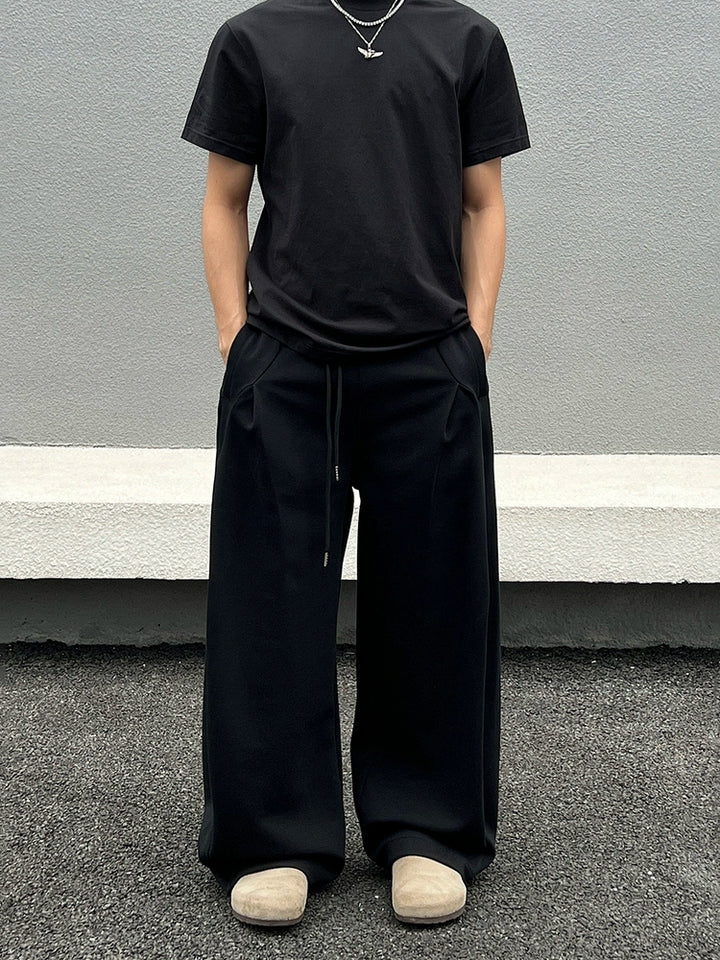 Pantalones de chándal de pierna ancha y corte recto 