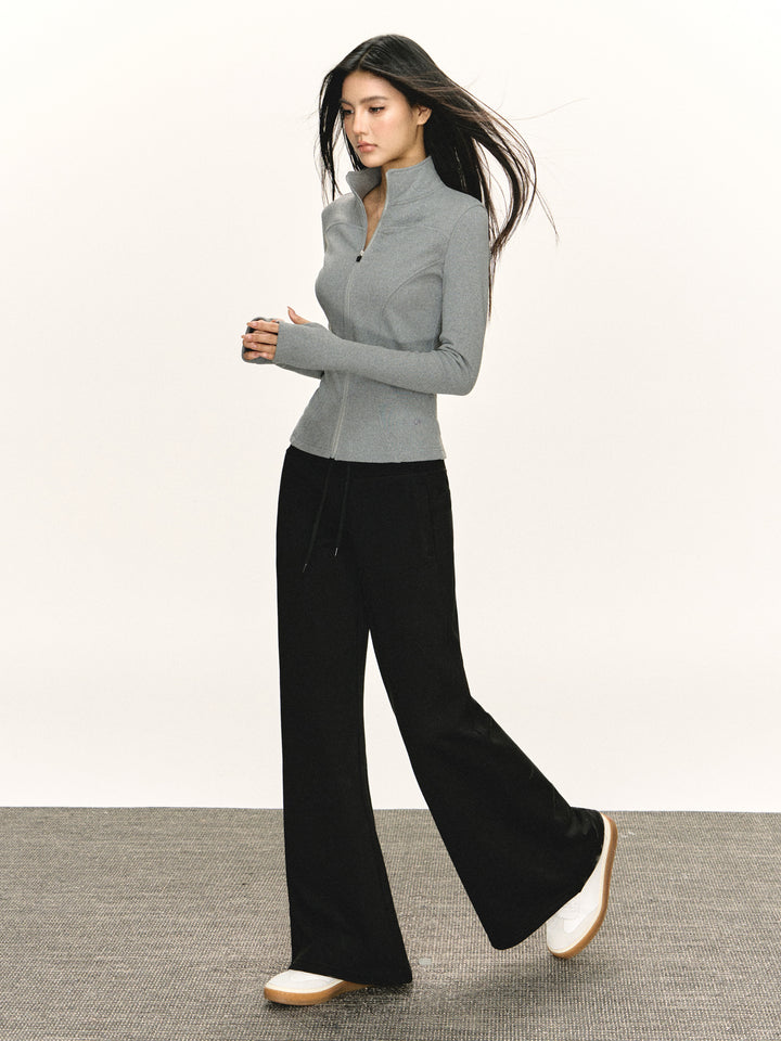 Wide Waist Flared Casual Pants