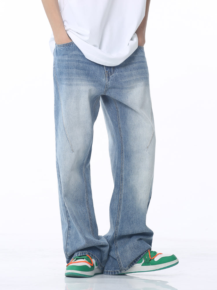 Patchwork Flared Loose Fit Jeans