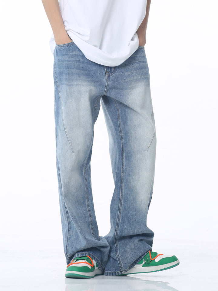 Patchwork Flared Loose Fit Jeans