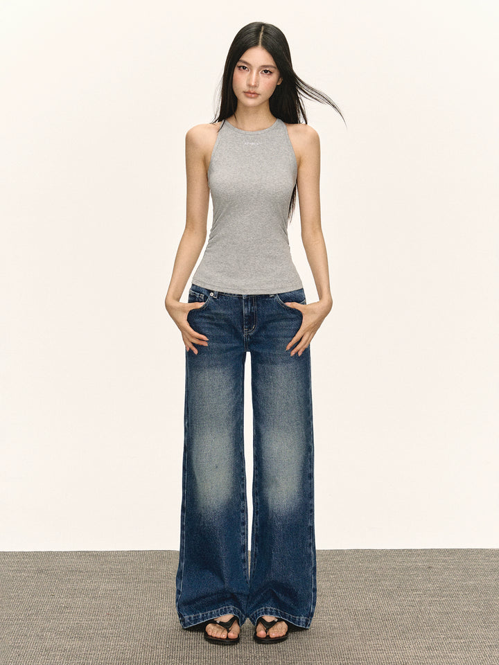 Retro Halter Neck Slim Fit Tank Top