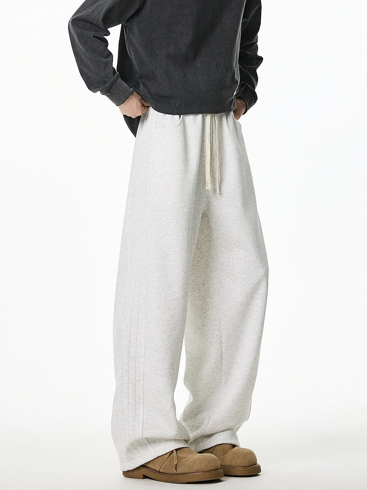 Wide-Leg Elastic Drawstring Sweatpants