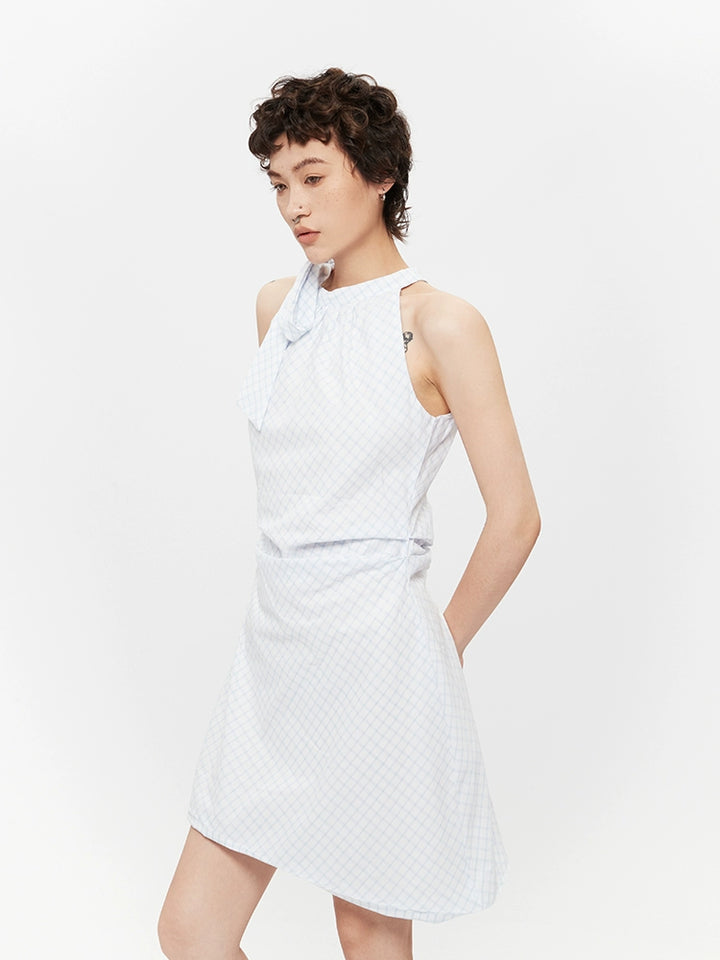 Bue Halter Uten ermer A-Linje Sommerkjole 