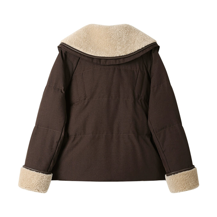 Loose Plush Collar Short Coat