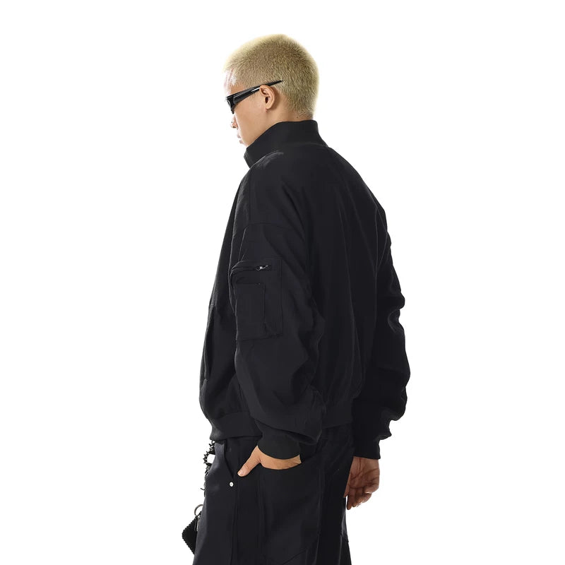 Veste décontractée surdimensionnée à col montant rétro 