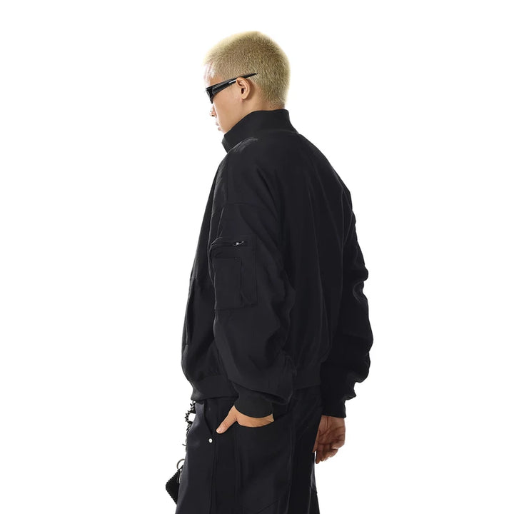 Veste décontractée surdimensionnée à col montant rétro 