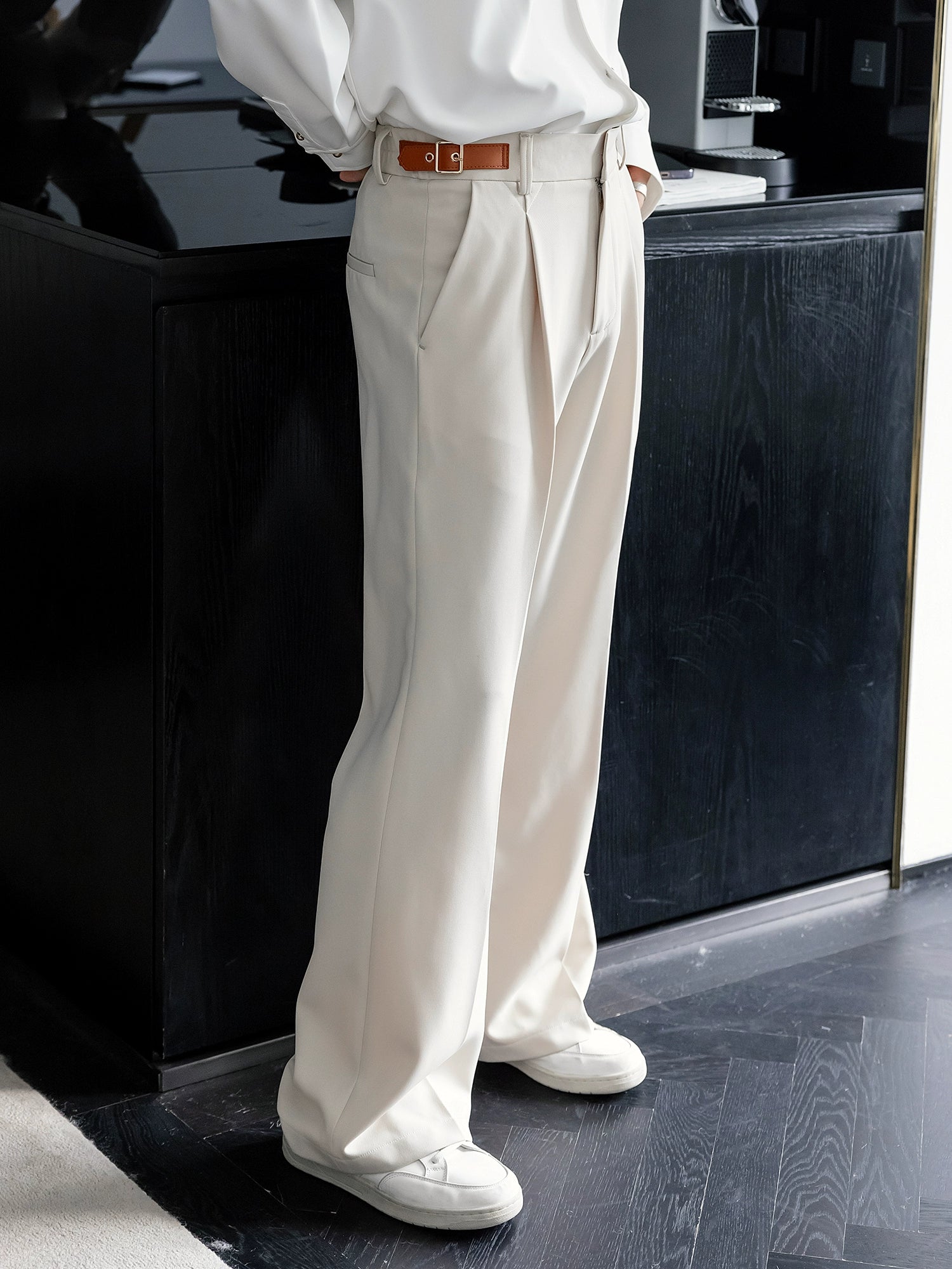 Calças Casuais de Perna Larga Versáteis 