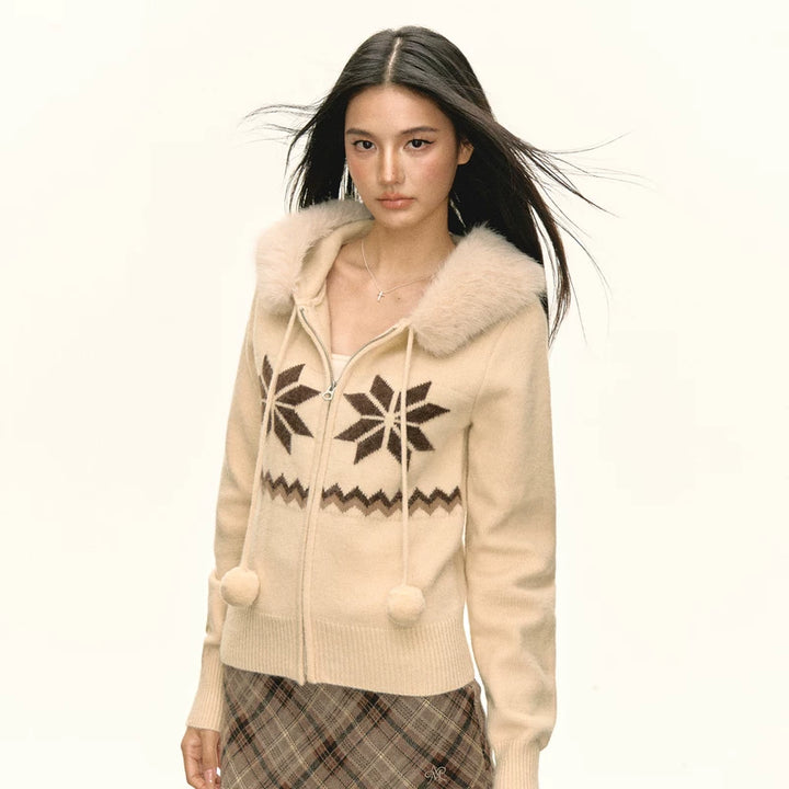 Fleece Hooded Zip Sweater