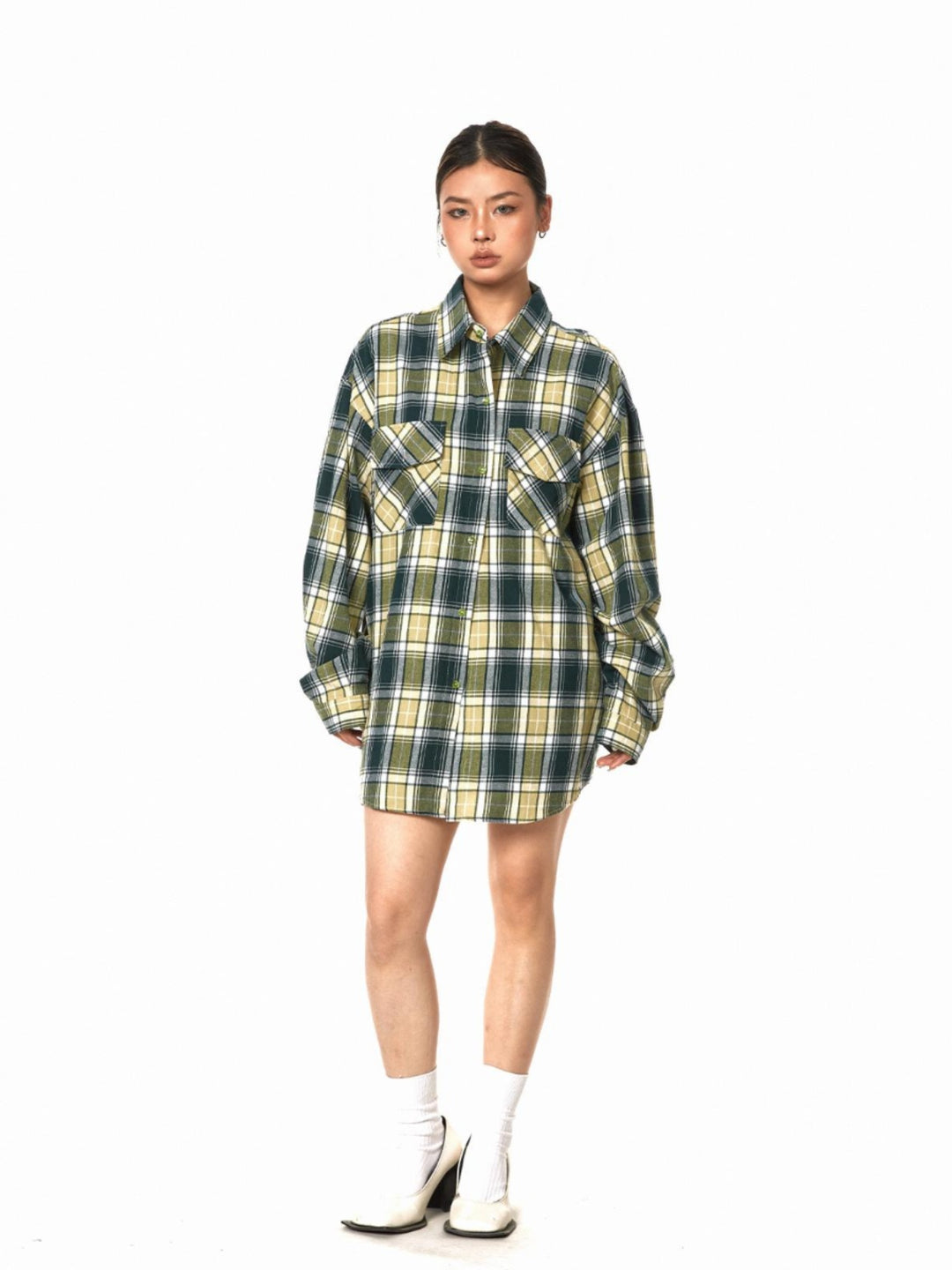 Plaid Brushed Long-Sleeve Casual Shirt