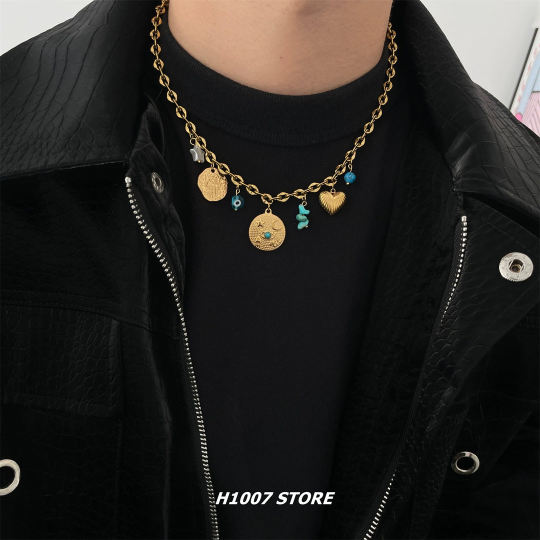 Star and Moon Pendant Necklace