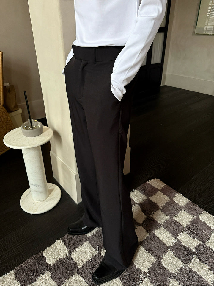 Straight High-Waist Loose Pants