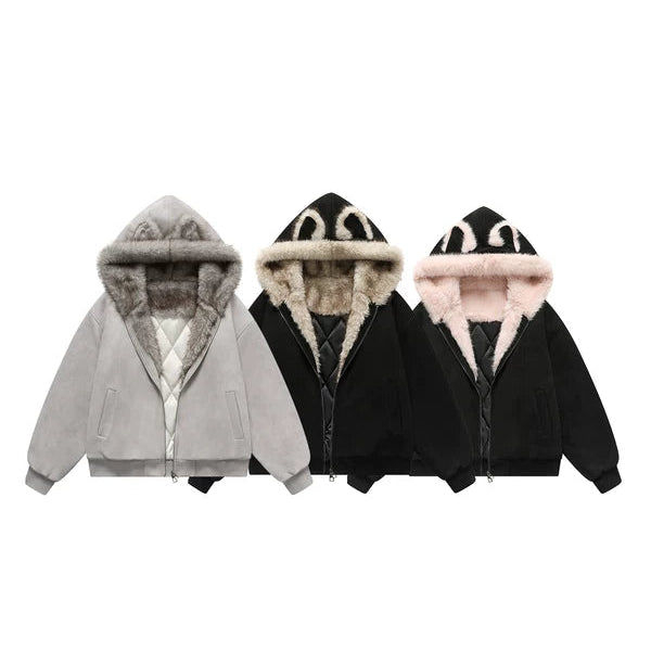 Winter Hooded Faux Fur Lined Jacket