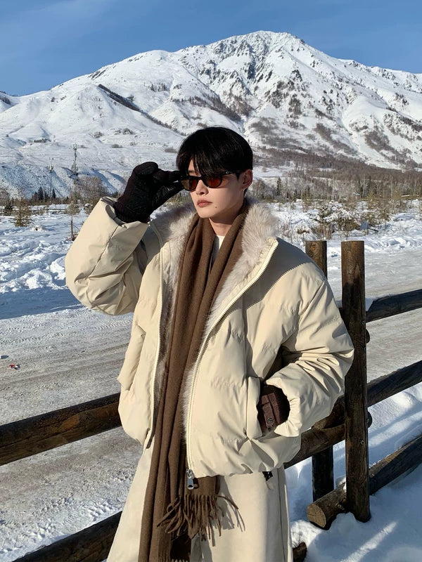 Водонепроницаемая пуховка с отделкой из искусственного меха 