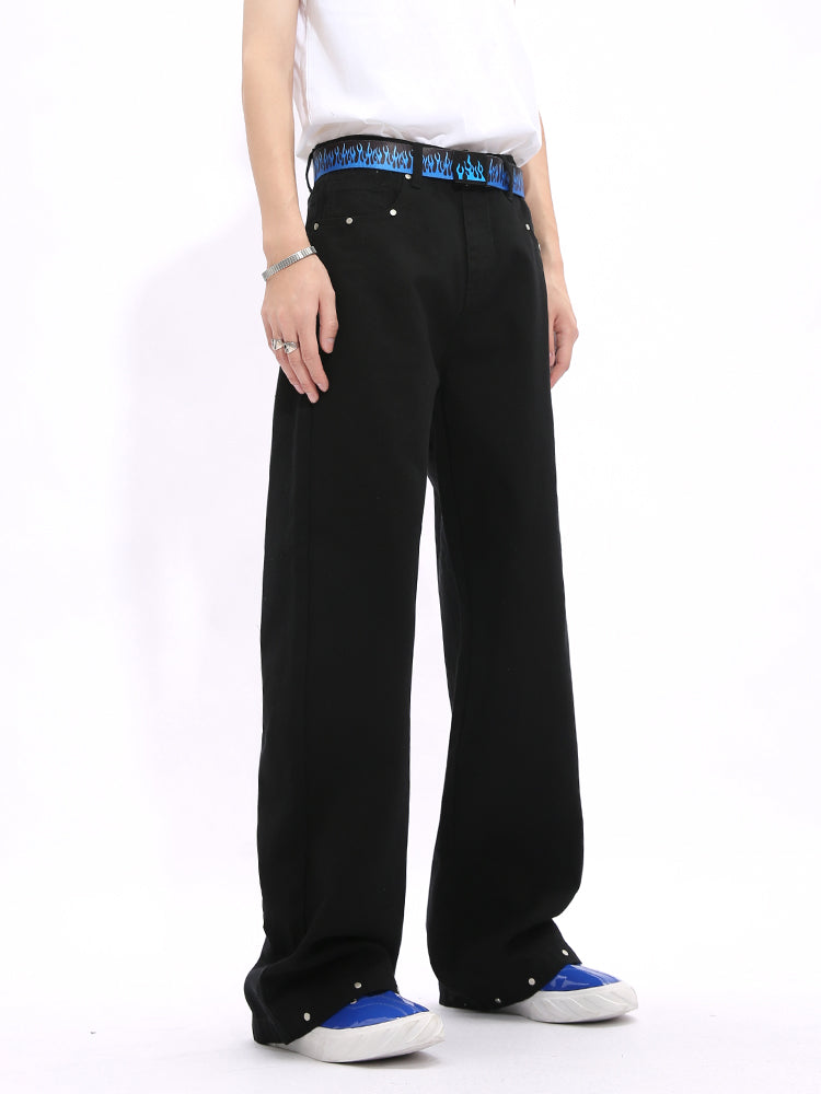 Lockere gerade Nieten-Design-Jeans 