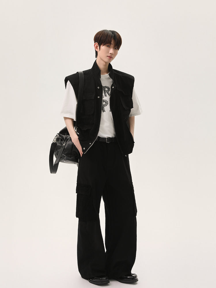 Cargo Denim Sleeveless Vest & Jeans