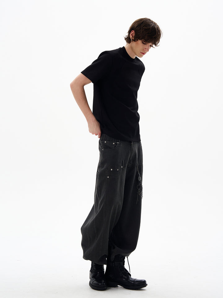 Short-Sleeve Boxy Collar T-shirt