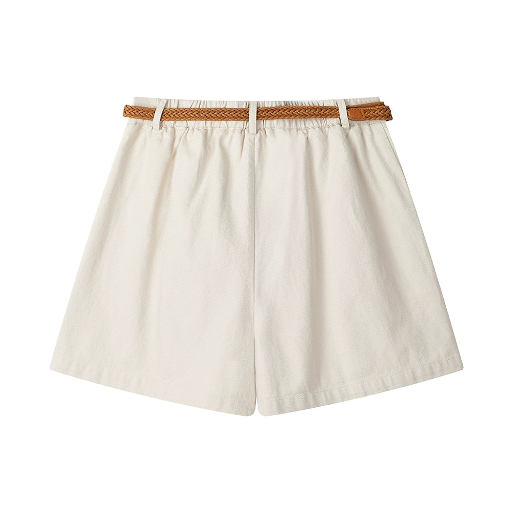 Hoch taillierte, weite A-Linien-Shorts 