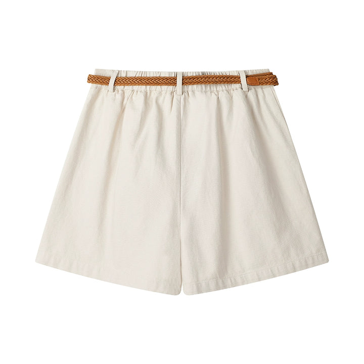 Hoch taillierte, weite A-Linien-Shorts 