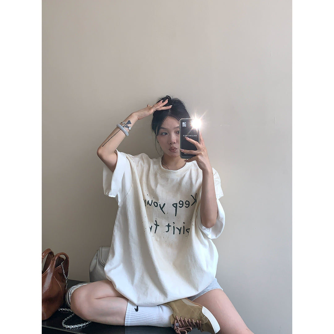 Letter Print Loose T-shirt
