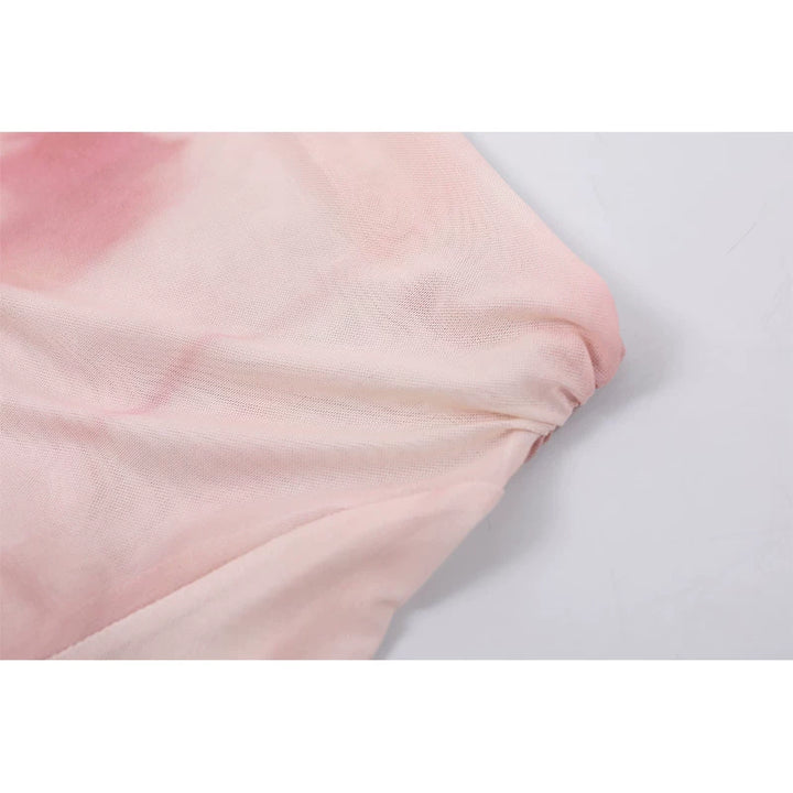 Mesh Long Sleeve Top and Skirt