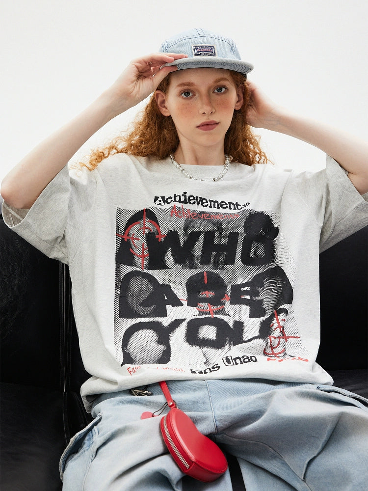 T-shirt surdimensionné graphique portrait rétro 