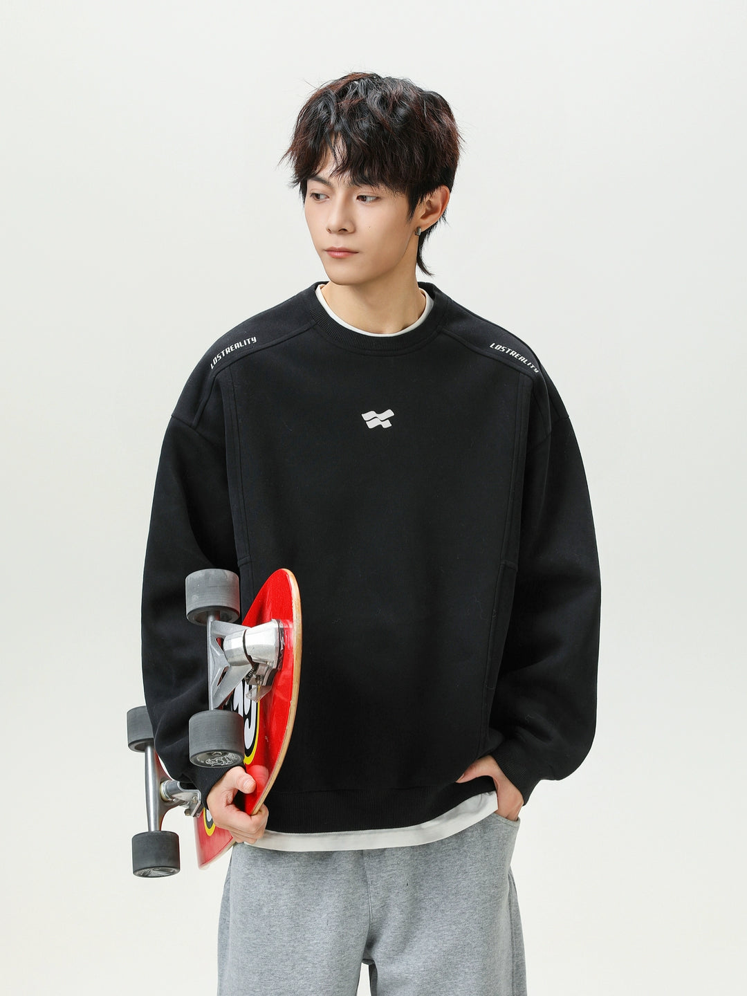 Logo Crew Neck Casual Sweatshirt Pullover 