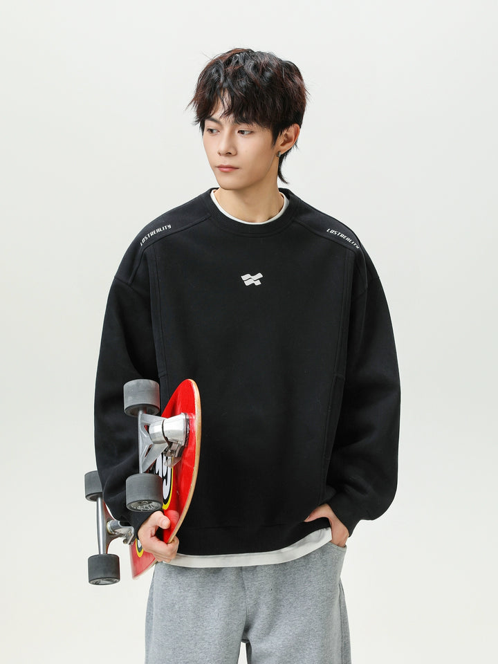 Logo Crew Neck Casual Sweatshirt Pullover 